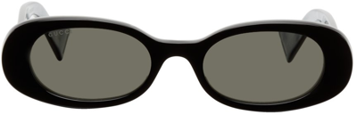 Gucci 52mm Oval Sunglasses - Black Acetate