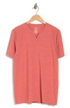 Abound Short Sleeve Textured Notch Neck Tee In Red Mineral Reverse Chill Heat