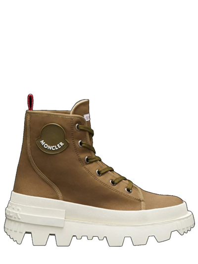 Moncler Men's Desertyx Water-repellent Canvas Lug Sole Ankle Boots In Brown