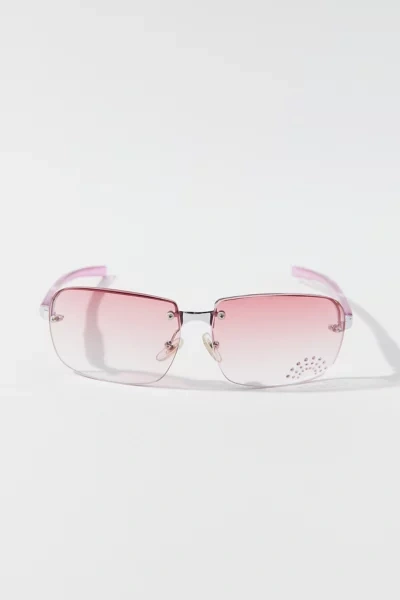 Urban Renewal Vintage Summer Pop Rhinestone Sunglasses In Pink