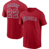 NIKE NIKE BO JACKSON RED CALIFORNIA ANGELS COOPERSTOWN COLLECTION NAME & NUMBER T-SHIRT