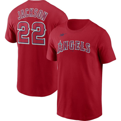 Nike Men's  Bo Jackson Red California Angels Cooperstown Collection Name And Number T-shirt
