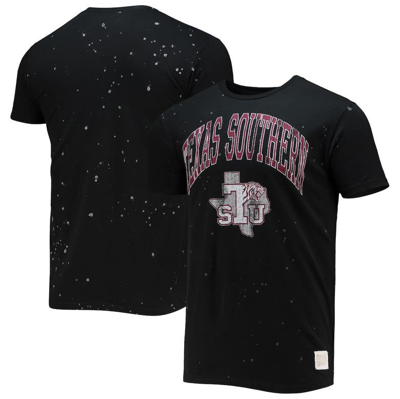 Retro Brand Original  Black Texas Southern Tigers Bleach Splatter T-shirt