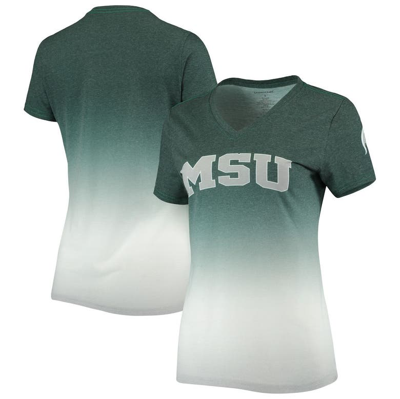 Boxercraft Women's Heather Green Michigan State Spartans Ombre V-neck T-shirt