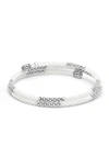Lagos Sterling Silver White Ceramic Bead Coil Bracelet In White