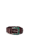P.a.r.o.s.h Zoe Embellished Leather Belt In Verde