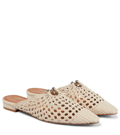 Souliers Martinez Luisa Leather Slippers In Oxido Woven Leather