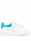 Alexander Mcqueen White And Sky Blue Leather Oversized Sneakers
