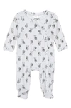 Nordstrom Kids'  Baby Print Footie In Grey Micro Bulldogs