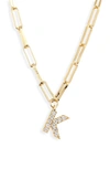 Nadri Pavé Initial Pendant Necklace In Gold K