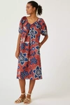 Sundry Exploded Floral Dress In Orange