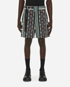 Sacai Geometric-jacquard Cotton Shorts In Multicolor