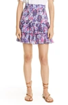 Isabel Marant Étoile Naomi Smocked Floral Tiered Skirt In Multi