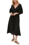 Michael Stars Isabella Cotton Gauze Midi Dress In Black