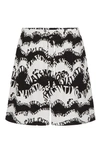 Valentino Men's Signature Wave-print Silk Shorts In 7lx - Black / White