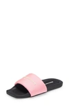 Alexander Wang Aw Pool Logo-print Slides In Neon Bubblegum