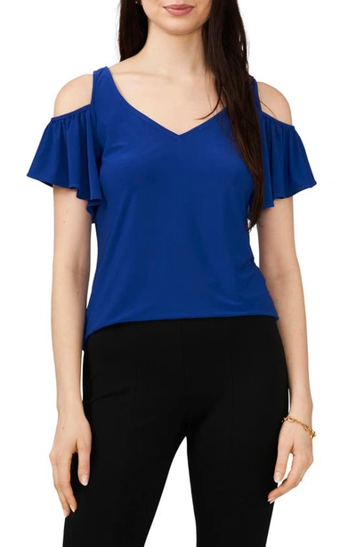 CHAUS CHAUS V-NECK COLD SHOULDER TOP 