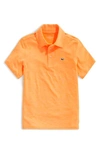 Vineyard Vines Kids' St. Jean Stripe Sankaty Performance Polo In Neon Creamsicle