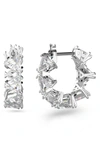 Swarovski Millenia Triangle Cubic Zirconia Hoop Earrings In White