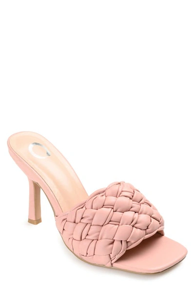 Journee Collection Raquelah Braided Sandal In Rose