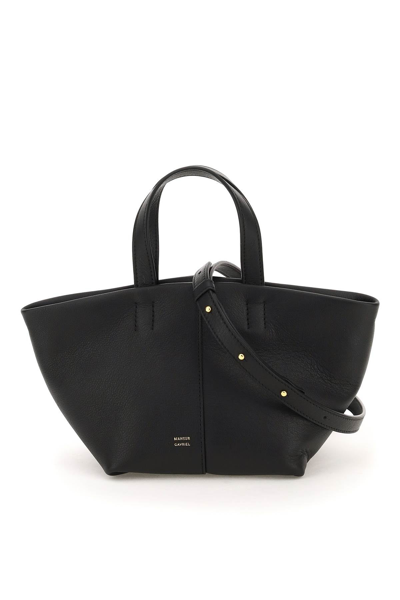 Mansur Gavriel Leather Mini Tulipano Bag In Black