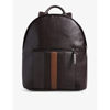 Ted Baker Esentle Stripe-design Faux-leather Backpack In Brn-choc
