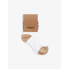 BURBERRY WHITE / BEIGE HERITAGE CHECK STRETCH COTTON-BLEND SOCKS 6-9 MONTHS