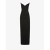 Monot Womens Black Strapless V-neck Stretch-woven Gown 8 In Black