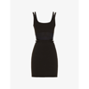 DION LEE SCOOP-NECK CUT-OUT STRETCH-JERSEY MINI DRESS