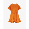 Ted Baker Elsieee Cut-out Stretch-woven Mini Dress In Dk-orange