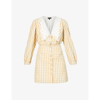 Sister Jane Honey Gingham Woven Mini Dress In Beige