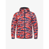 Moncler Bressay Graphic-print Shell-down Hooded Puffer Jacket In Red