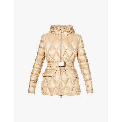 Moncler Serignan Belted Shell-down Parka In Brown