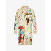 Dsquared2 Graphic-print Single-breasted Coat In Multi