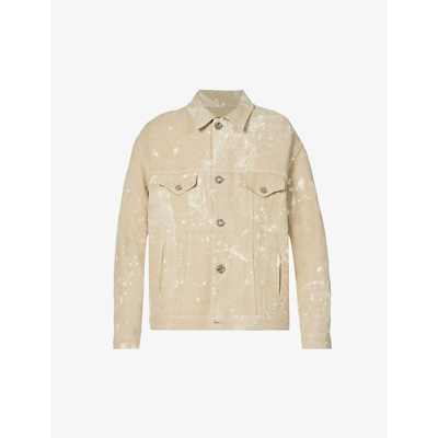 Song For The Mute Splatter Print Oversized Workwear Jacket In Neutral