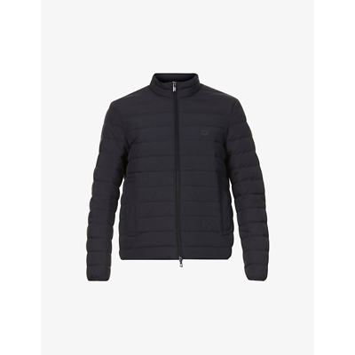 Emporio Armani High Neck Padded Jacket In Blu Navy