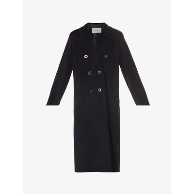 Max Mara Madame Double-breasted Wool And Cashmere-blend Coat In Navy