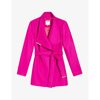 Ted Baker Womens Brt-pink Rytaa Wrap Wool-blend Coat 8