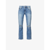 Paige Amber High Rise Ankle Straight Jeans In Walk About Destructed In Walkabout