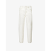 Frame Ultra High Rise Barrel Jeans In Ecru