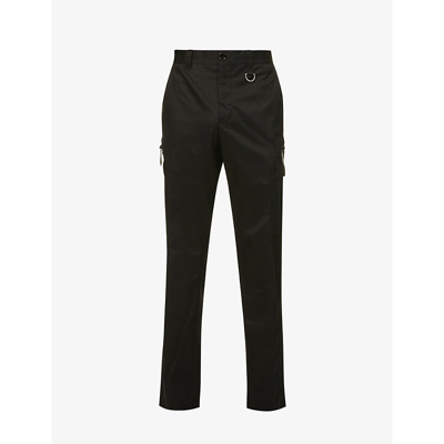 Burberry Dover Regular-fit Skinny Cotton Trousers In Black