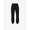 Mcq By Alexander Mcqueen Logo-embroidered Relaxed-fit Wide-leg Cotton-jersey Jogging Bottoms In Darkest Black