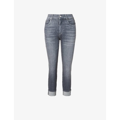 7 For All Mankind Aubrey Faded High-rise Skinny Stretch-denim Jeans In Prelude