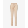 Juicy Couture Del Ray Straight-leg High-rise Velour Jogging Bottoms In Warm Taupe