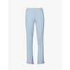 Holzweiler Dahlia Flared-leg High-rise Stretch-woven Trousers In Mid Blue
