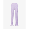 RABANNE FLARED HIGH-RISE COTTON-KNIT TROUSERS