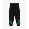 Marcelo Burlon County Of Milan Bandana Wings Graphic-print Cotton-blend Jogging Bottoms 4-12 Years In Black