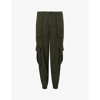 Allsaints Womens Khaki Green Frieda Tapered-leg Mid-rise Woven Trousers 6 In Khaki Green