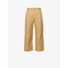 S Max Mara Desert Straight-leg Mid-rise Cotton-poplin Trousers In Sand