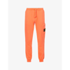 Stone Island Logo-patch Cotton Jogging Bottoms In Orange